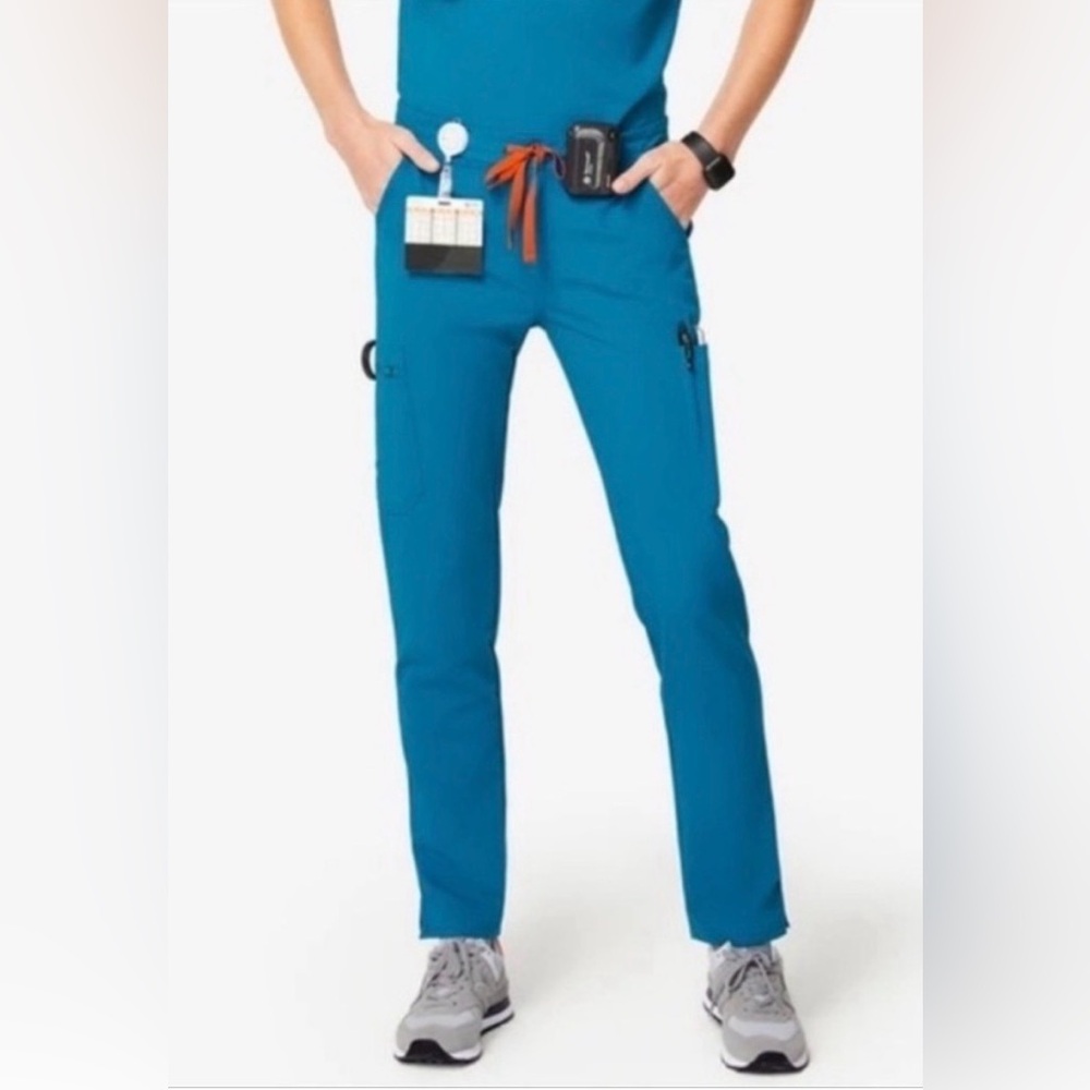 Figs Women's Alps Blue Yola Skinny Straight Leg Scrub Pants Large